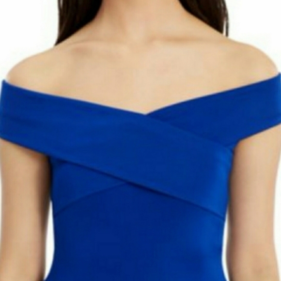✅ Ralph Lauren Cobalt Blue Off Shoulder Dress Size 4 - Picture 5 of 8